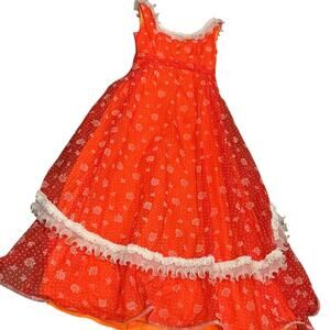 Nadine Vintage 60s 70s Lace Ruffle Formal Prom Ball Gown Dress Size 5/Small
